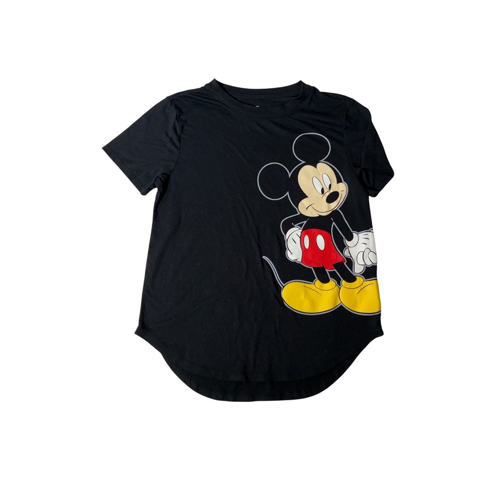 Disney Mickey Minnie Mouse Graphic T-Shirt Black Short Sleeve Large 11-13